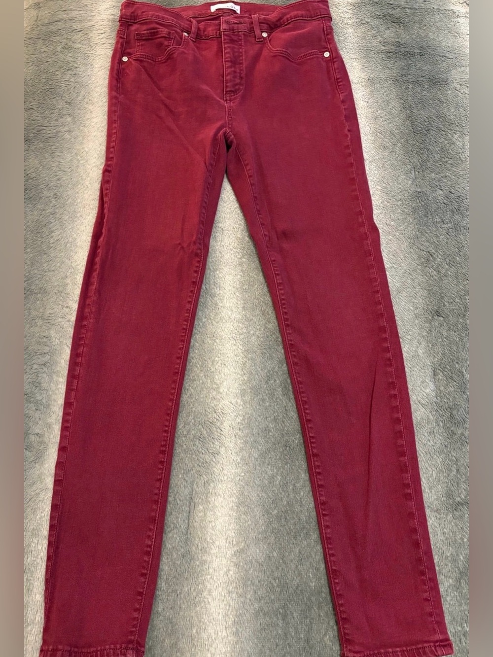 LOFT Wine Red Skinny Jeans